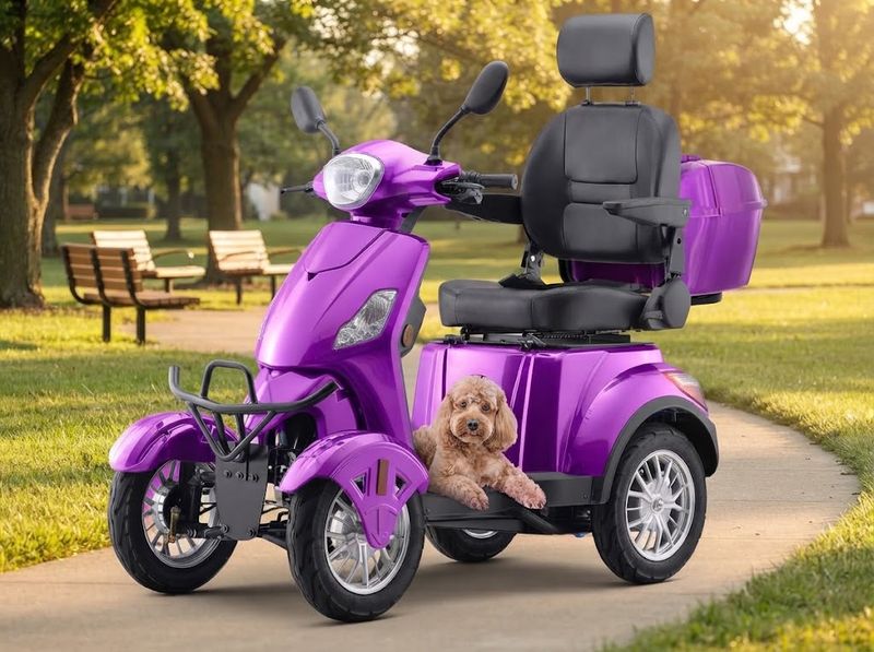 Heavy-Duty 800W Scooter on a park path