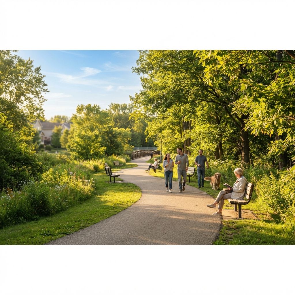 Ofcesw folding mobility scooter on a sunlit park pathway